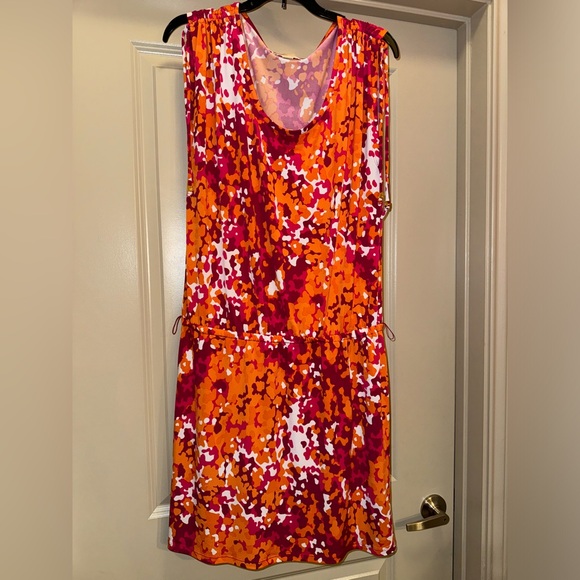 MICHAEL KORS Women’s Midi Orange Dress size Large - Picture 3 of 16